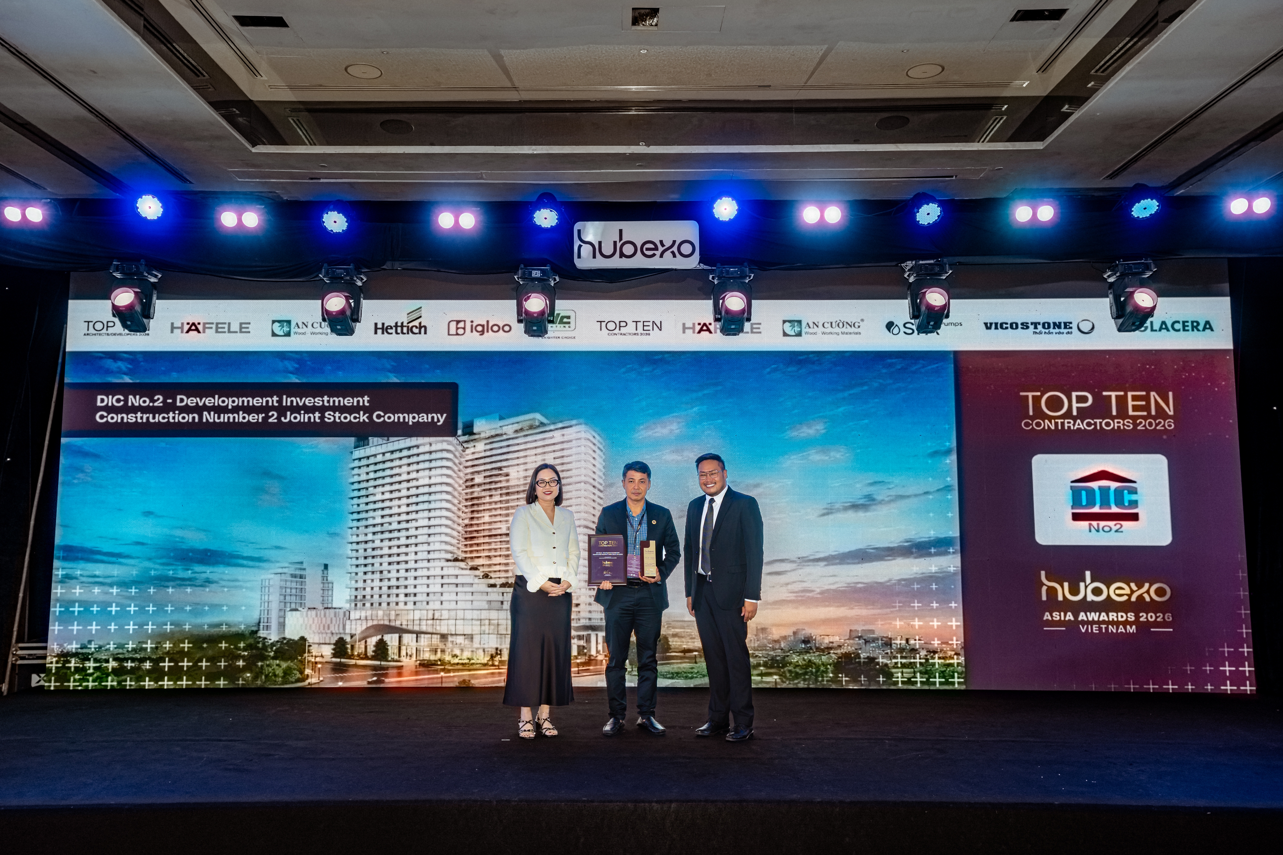 Dic No.2 Được Vinh Danh Top 10 Contractors 2026 Tại Hubexo Asia Awards 2026