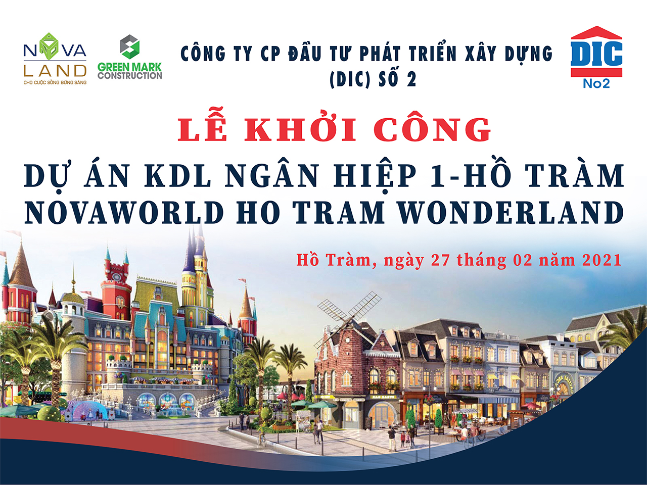 COMMENCEMENT OF CONSTRUCTION CEREMONY OF  NGAN HIEP 1 – HO TRAM TOURIST AREA