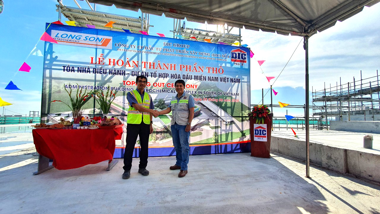 TOPPING OUT CEREMONY ADMINISTRATION BUILDING PETROCHEMICAL COMPLEX IN SOUTH OF VIETNAM PROJECT